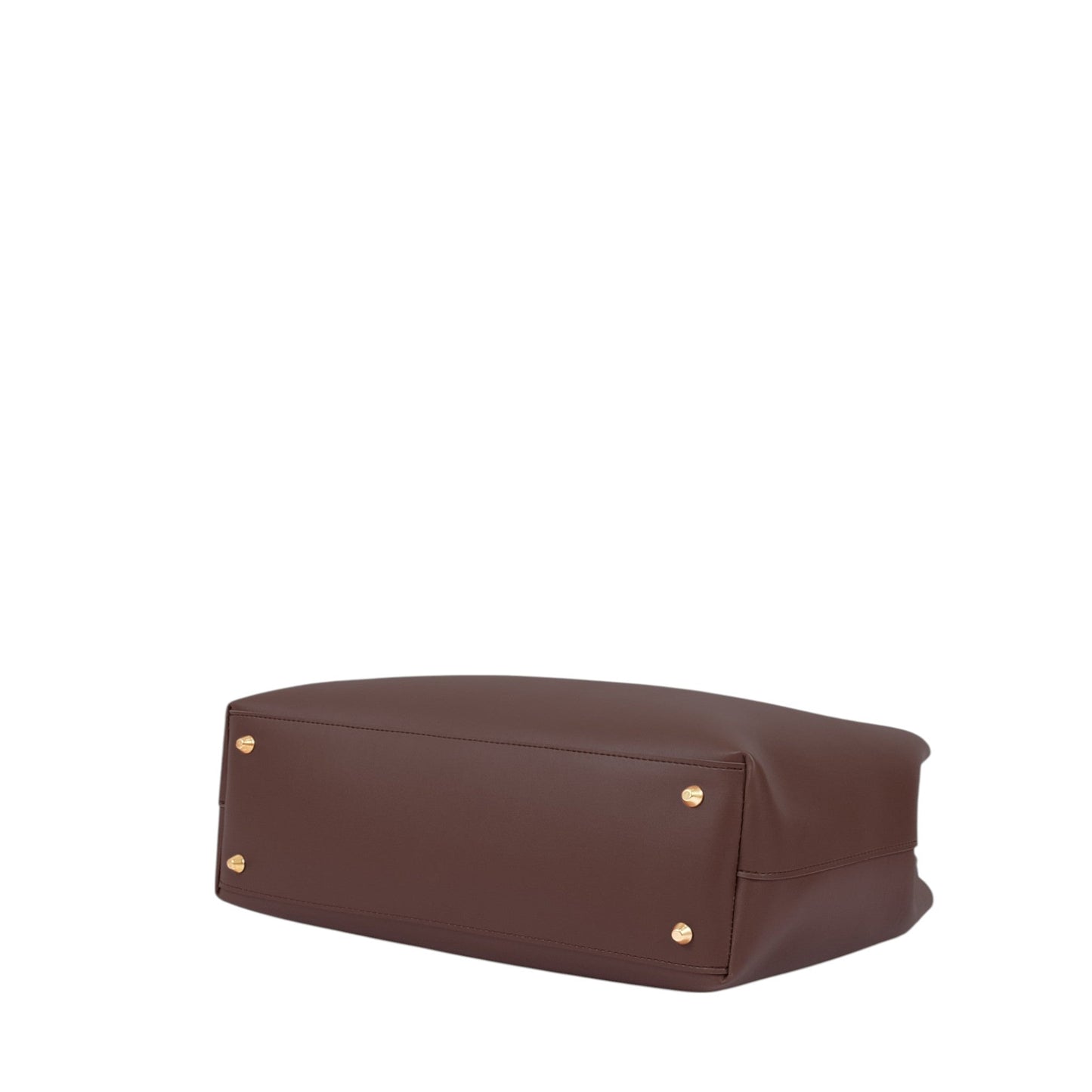 Brown Zipper With Short Handle Bag